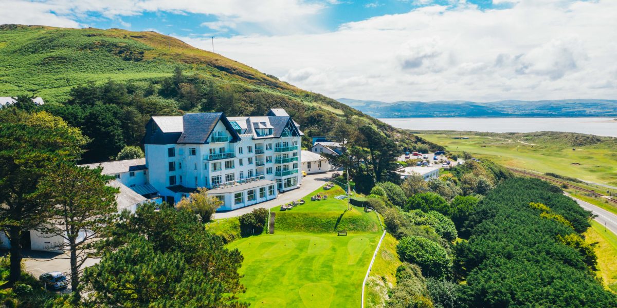 Elevated view of Trefeddian Hotel